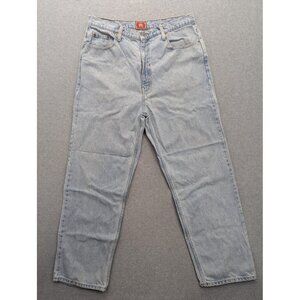 212 Denim Jeans Mens 38x30 Blue Light Wash Rugged Straight Leg Zip Fly PM5069B